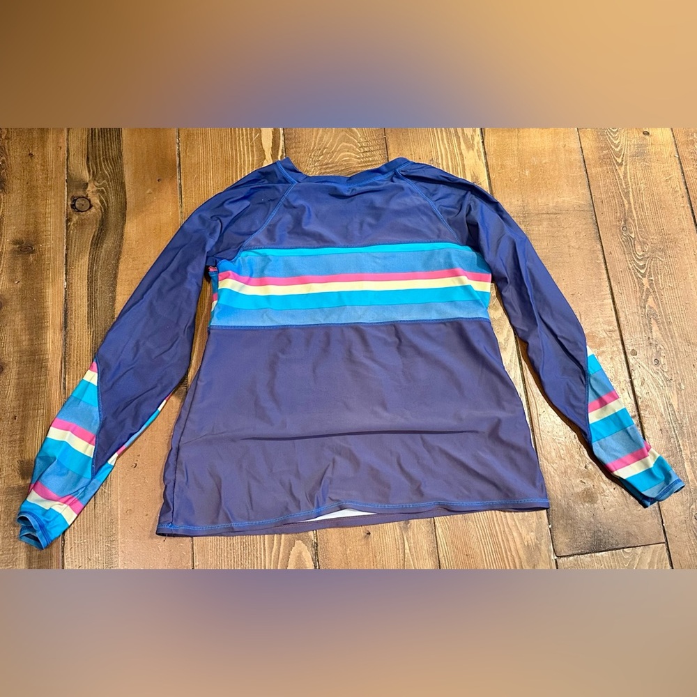 Source Unknown Blue Multicolor Men's Swim Rash Guard